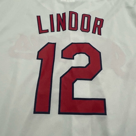 Cleveland Indians Francisco Lindor Home White Baseball Jersey - Picture 3 of 6